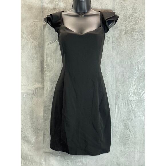 CITY STUDIO Juniors' Black Ruffle Cap-Sleeve X-Back Sheath Mini Dress SZ 17 - Picture 1 of 14